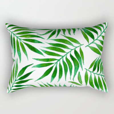 

Tropical Palm Leaves Printing Sofa Pillowcase Rectangle Cushion Cover Home Decor