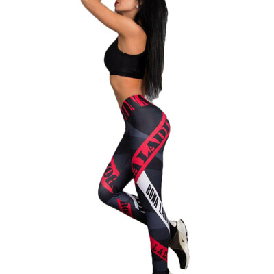 

Fashion ladies super stretch fitness leggings letter printing high energy seamless belly control fitness high waist leggings