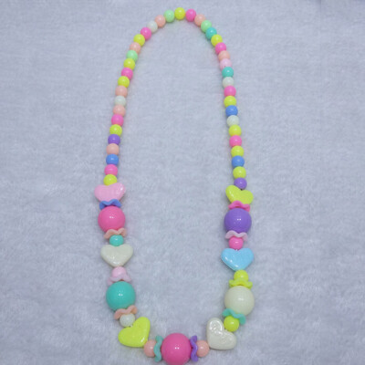 

1Pcs Heart Children Acrylic Necklace Kids Girls Gift Favor Wholesale Girl Bead Necklace Jewelry