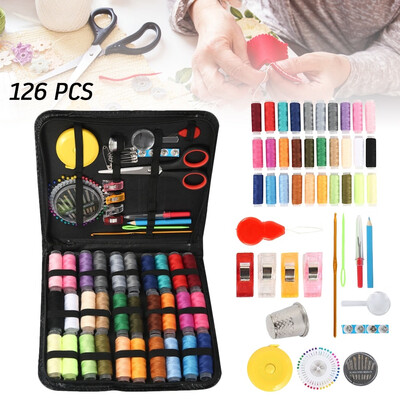 

Willstar 126pcsSet Portable Travel Sewing Box Kits Needles Thread Embroidery Craft