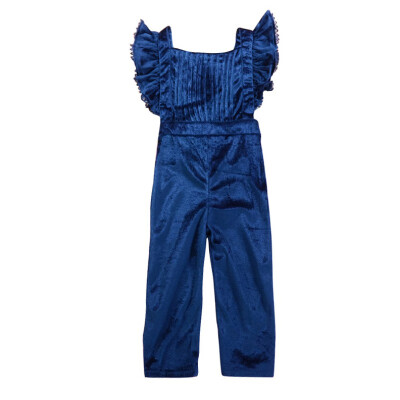 

2017 European Style Newborn Kids Toddler Baby Girl Velvet Clothes Sleeveless Pleat Romper Solid Jumpsuit Playsuit Sunsuit