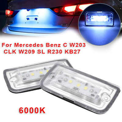 

2pcs Car LED License Plate Light For Mercedes-Benz C W203 CLK W209 SL R230 KB27