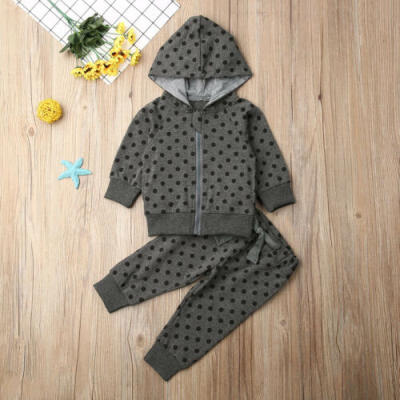 

US 2PCS Toddler Kid Baby Boy Girl Clothes Hoodie TopsLong Pants Outfit 0-4Years