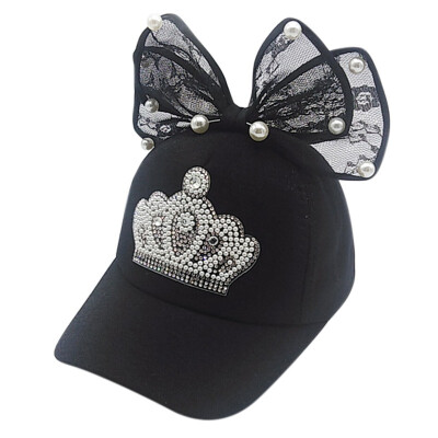 

Summer Child Cap With Bowknot Crown Pattern Girls Sunscreen Baseball cap Boys Casual Cute Cap 3-8T
