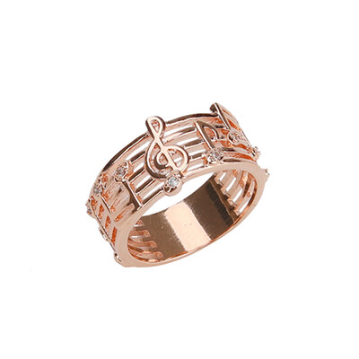 

Gold Sliver Rings for Women Musical Note Pattern Rings for Music Lover Trendy Silver Jewelry Fashion Gift
