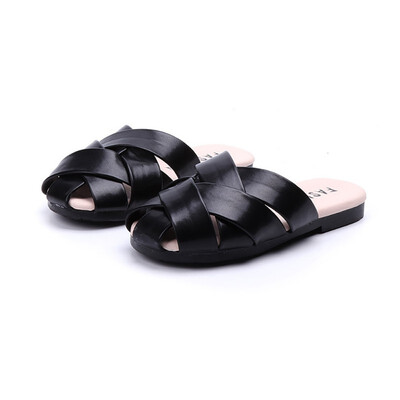 

Fashion Woven Girls Slippers Flat Bottom Slip Out Baotou Sandals And Slippers