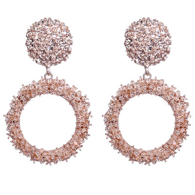 

Charm 1Pair New Fashion Punk Geometric Round Earrings Long Metal Earrings Women Earrings