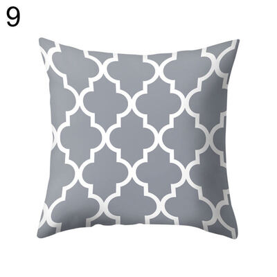 

Gray Geometric Square Throw Pillow Protector Case Cushion Cover Bedding Articles