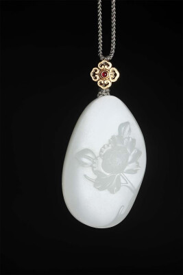 

WANYANSHAOHUA Xinjiang Hetian seed material sheep fat white jade jewelry pendants 18367-8072