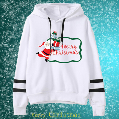 

Tailored Fashion Women Casual Christmas Loose Long Sleeve Striped Print Sweatshirt Tops