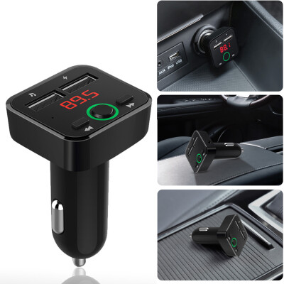 

〖Follure〗Bluetooth Stereo Car Kit MP3 Player FM Transmitter Hands free 2 Port USB LED