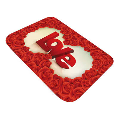 

3D Printed Flannel Fabric Area Rug Love Heart Pattern Carpet for Valentines Day Home Party Decoration