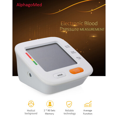 

AlphagoMed U81H Electronic Blood Pressure Monitoring with Cuff Upper Arm Portable Automatic Digital LCD Device Heart Rate Display