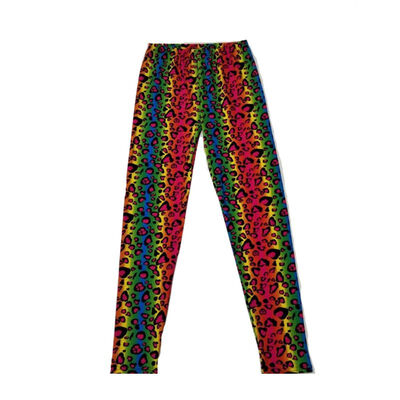 

Popular Color Neon Leopard Print Leggings Female Stretch Milk Silk Tight Pants Neon Zebra Leopard Leggings New