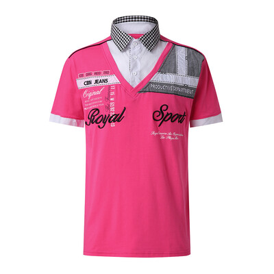 

Toponeto Fashion Mens Letter Button Personality Shirt Short Sleeve T-Shirt Blouse Tops