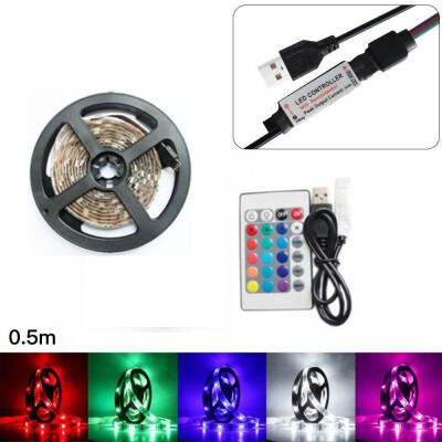 

〖Follure〗50CM USB LED Strip Light TV Back Lamp 5050RGB Colour ChangingRemote Control