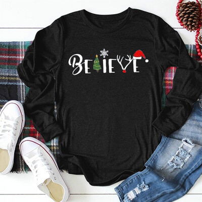 

Tailored Christmas Women Color Patchwork Print Tops Pullover Blouse T-Shirts