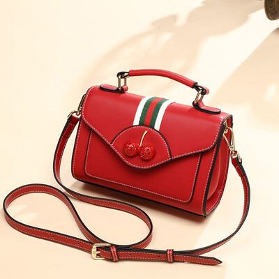 

Viney leather handbags handbags Korean version of the wild Messenger bag shoulder bag fashion ladies bag red