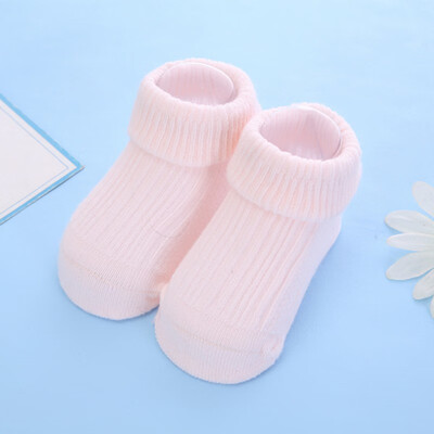 

12 Kinds Autumn Casual Fashion Newborn Baby Solid Color Socks Kids Non-Slip Cotton Floor Mid Stock
