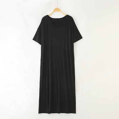 

Women Nightdress Large Size Short Sleeve Long Night Dress Women Loose Modal Nightdress Ladies Pajamas