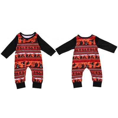 

Newborn Cartoon Pattern Long Halloween Clothing Rompers New Baby Boys Girls Soft Cotton Spring Autumn Warm Cute Clothes Rompers