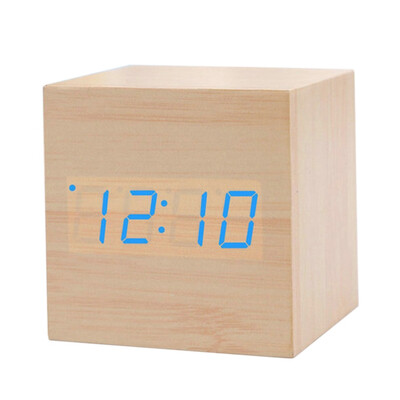 

Multicolor Wooden Clock New Modern Wood Digital LED Desk Alarm Clock Table Decor