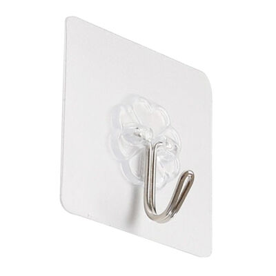 

10pcs Wall-mounted Nail-free Seamless Hook Transparent Strong Self Adhesive Door Wall Hangers Towel Mop Handbag Holder Hook