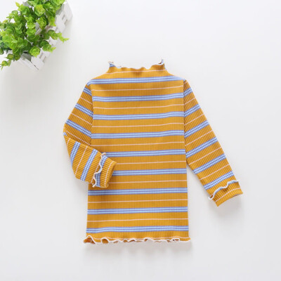 

Autumn Baby Girl Long Sleeve T-Shirts Kids Stripe Printed Tops Tees Casual Blouse