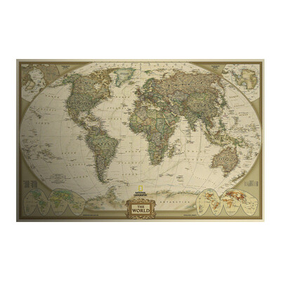 

Vintage Retro Matte Kraft Paper World Map Antique Poster Wall Sticker Home Decora 725475CM