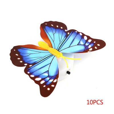 

10PCSSet LED Wall Stickers Colorful Changing Butterfly Glowing Wall Decals Night Light Lamp Home Decor DIY