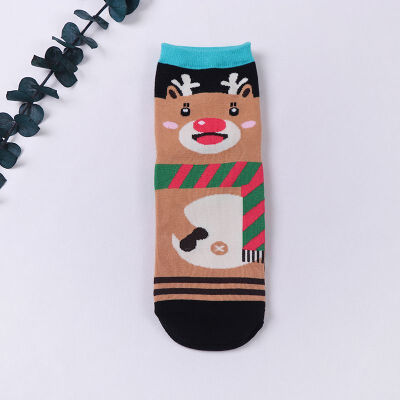 

Christmas Santa Claus Socks Women Cotton Short Elk Winter Socks Cartoon Deer Snow Man Kawaii Autumn Winter Ankle Socks