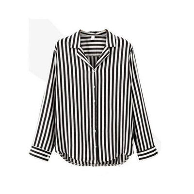 

New Spring Autumn Women Blouse Flower V-Neck Long Sleeve Work Shirts Women office Tops Striped blouse for business