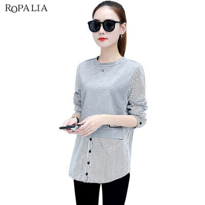 

ROPALIA 2018 Blusas Mujer De Moda Plus Size Korean Women Blouse Harajuku Long Sleeve Causal Blouse Feminina Blusa