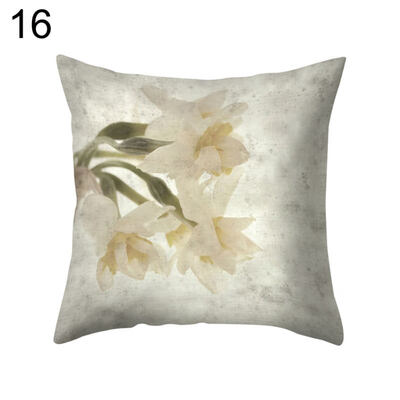 

Retro Flower Plant Throw Pillow Protector Case Cushion Cover Bedding Articles