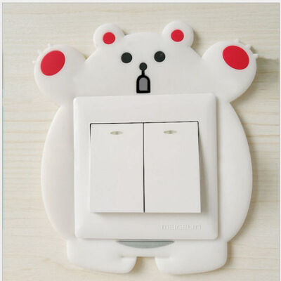 

Cartoon Cute Soft Rubber Luminous Switch Sticker Socket Switch Wall Sticker Vinyl Decals Living room bedroom Decoration