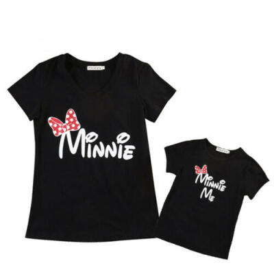 

UK Family Matching Outfits T-shirt MOTHER Girl Women&Babys minnie Tee Tops