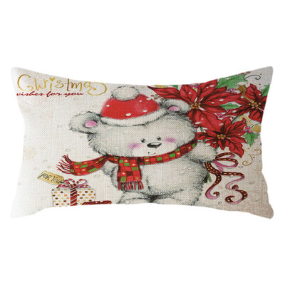 

Tailored Christmas Santa Claus Pillow Case Linen 30x50cm Throw Cushion Cover Home Decor