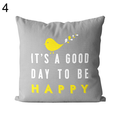 

Sunshine Flower Happy Pillow Case Cushion Cover Sofa Bed Car Cafe Office Decor