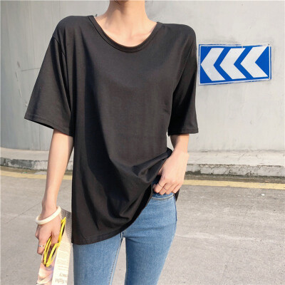 

Sexy Backless Personality Loose Short-sleeved Solid T-shirt For Women Round Neck Hollow Out Summer T-shirts Trend Tops