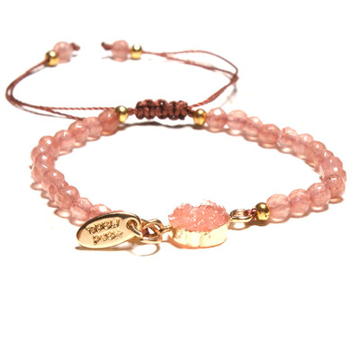 

Fashion Natural Stone Crystal Rose Quartz Amethyst Gemstone Beads Bracelet