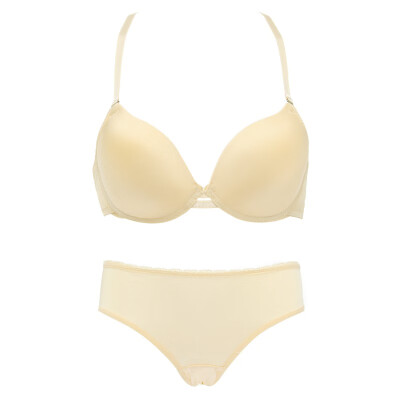 

2019 Sexy Women Smooth Push Up Bras Sets Seamless Free Size Panties Y-Line Straps Padded Underwear Bras