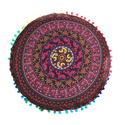 

〖Follure〗Indian Mandala Floor Pillows Round Bohemian Cushion Cushions Pillows Cover Case