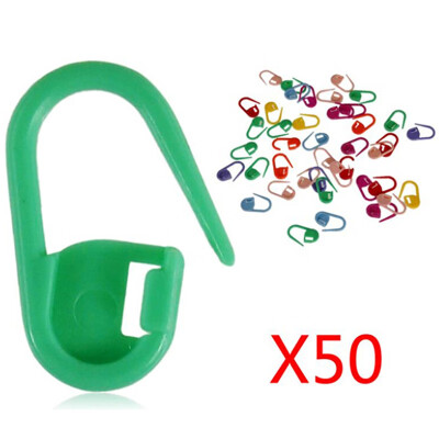 

50 PcsSet Knitting Crochet Locking Stitch Needle Clip Markers Holder Tool Plastic