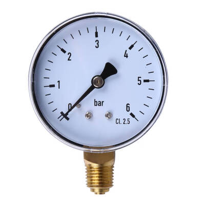 

0-6bar 14" NPT Thread Pressure Gauge Side Mount Manometer Dial Plate for Fuel Air Oil Water Pressure Measuring Tools