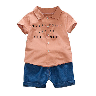 

Kids Boys Clothes Summer Short Sleeve Letter Print Tops Blouse T-shirtShorts Children Casual Outfits Sets