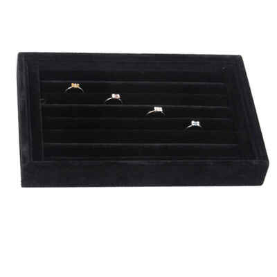 

Velvet Jewelry Ring Earring Display Box Tray Holder Storage Showcase Organizer Case