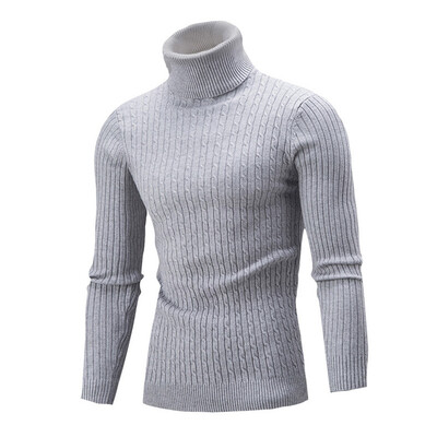 

Winter Fall Men Knitted Turtle NeckSweater Long Sleeve Pullover Jumper Knitwear