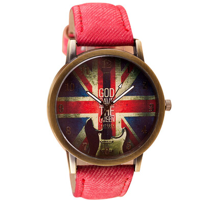 

〖Follure〗Pattern Leather Band Analog Quartz Vogue Wrist Watches BK