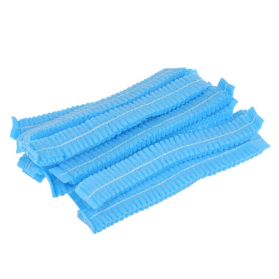 

100Pcs Disposable Hair Hat Net Bouffant Cap Spun-Bonded Polypropylene Non-Woven Head Cover Hat Elastic Hat for Eyelash Eyebrow Tat
