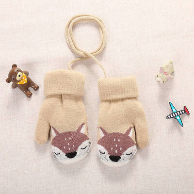 

Cute Cartoon Fox Baby Kids Gloves Winter Warm Thick Mittens Children&  Gloves